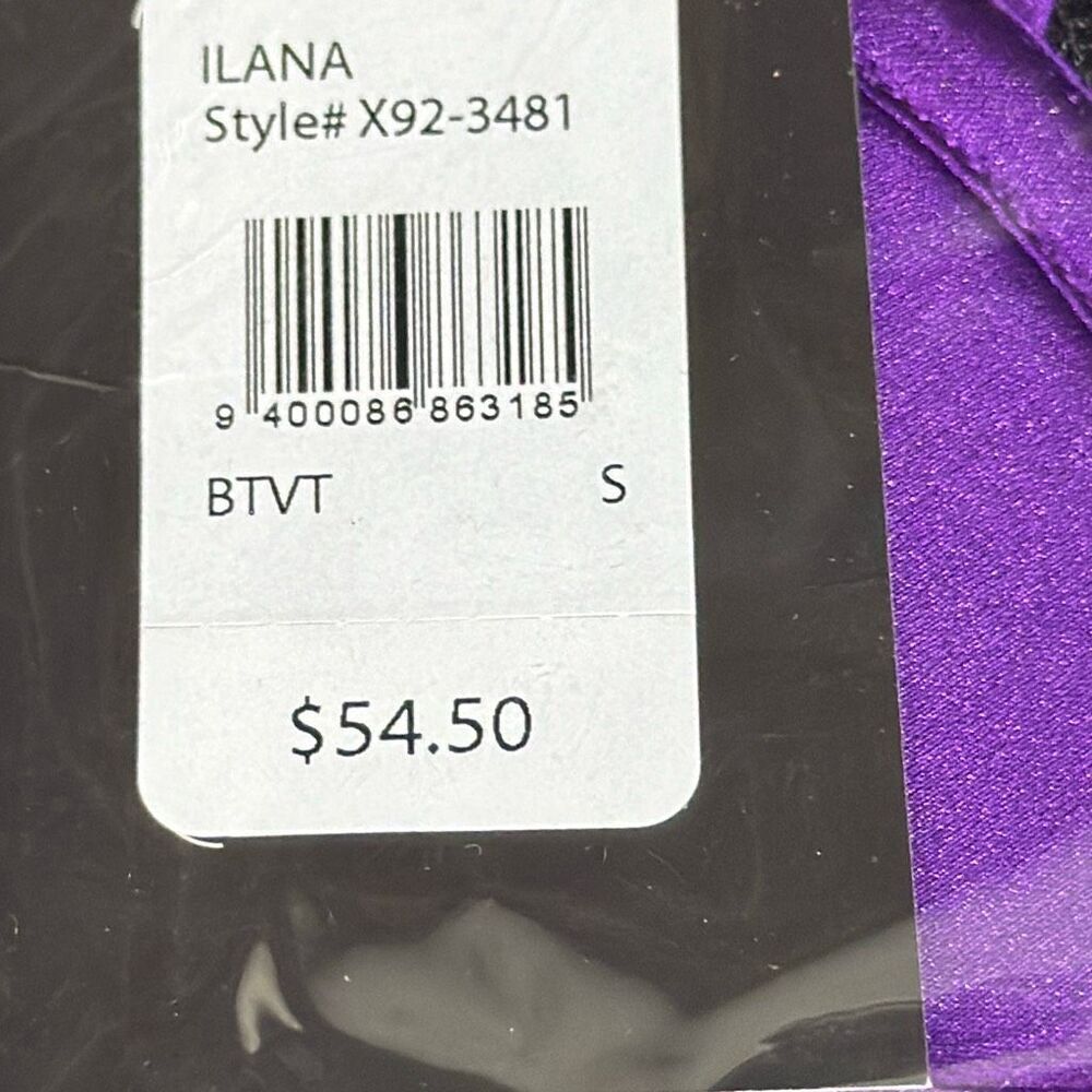 Fredericks of Hollywood Women's Small Ilana Body Suit Purple Black Sheer Lace - Picture 8 of 10